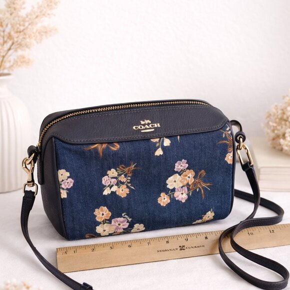 Coach Handbags - 🌸NWOT Coach Denim Floral Crossbody Bag